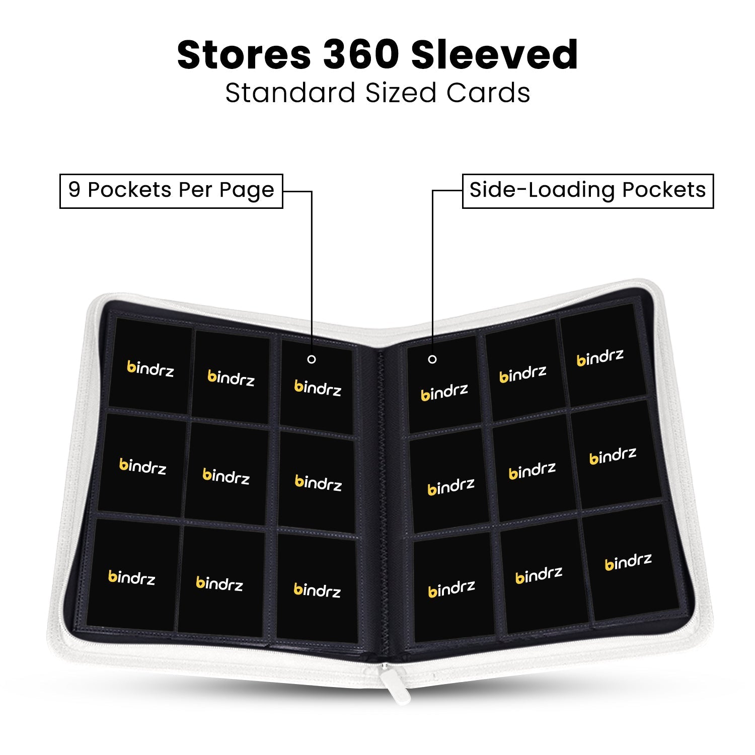 9-Pocket Zipper Binder with 360 Side-Loading Pockets bindrz 9-Pocket Zipper Binder with 360 Side-Loading Pockets bindrz