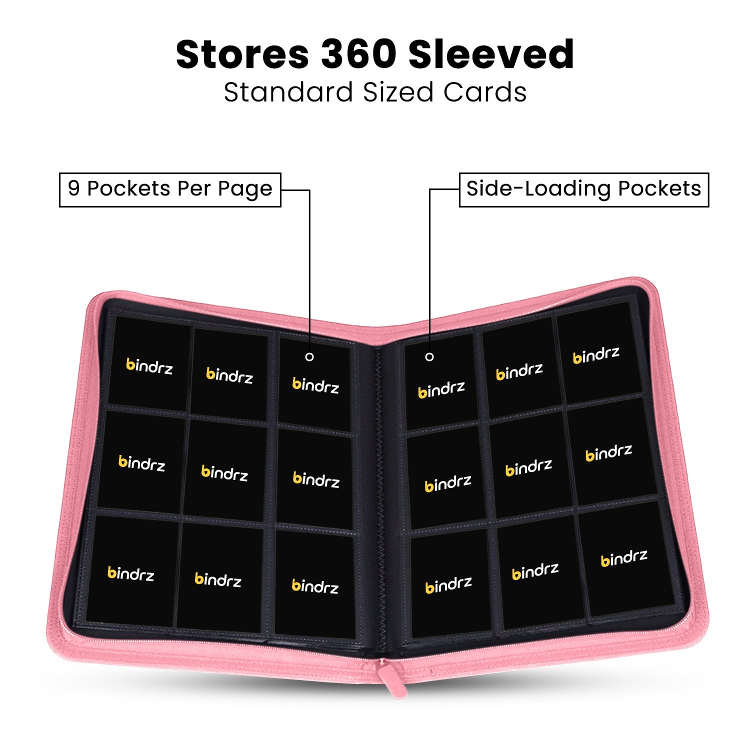 9-Pocket Zipper Binder with 360 Side-Loading Pockets bindrz 9-Pocket Zipper Binder with 360 Side-Loading Pockets bindrz