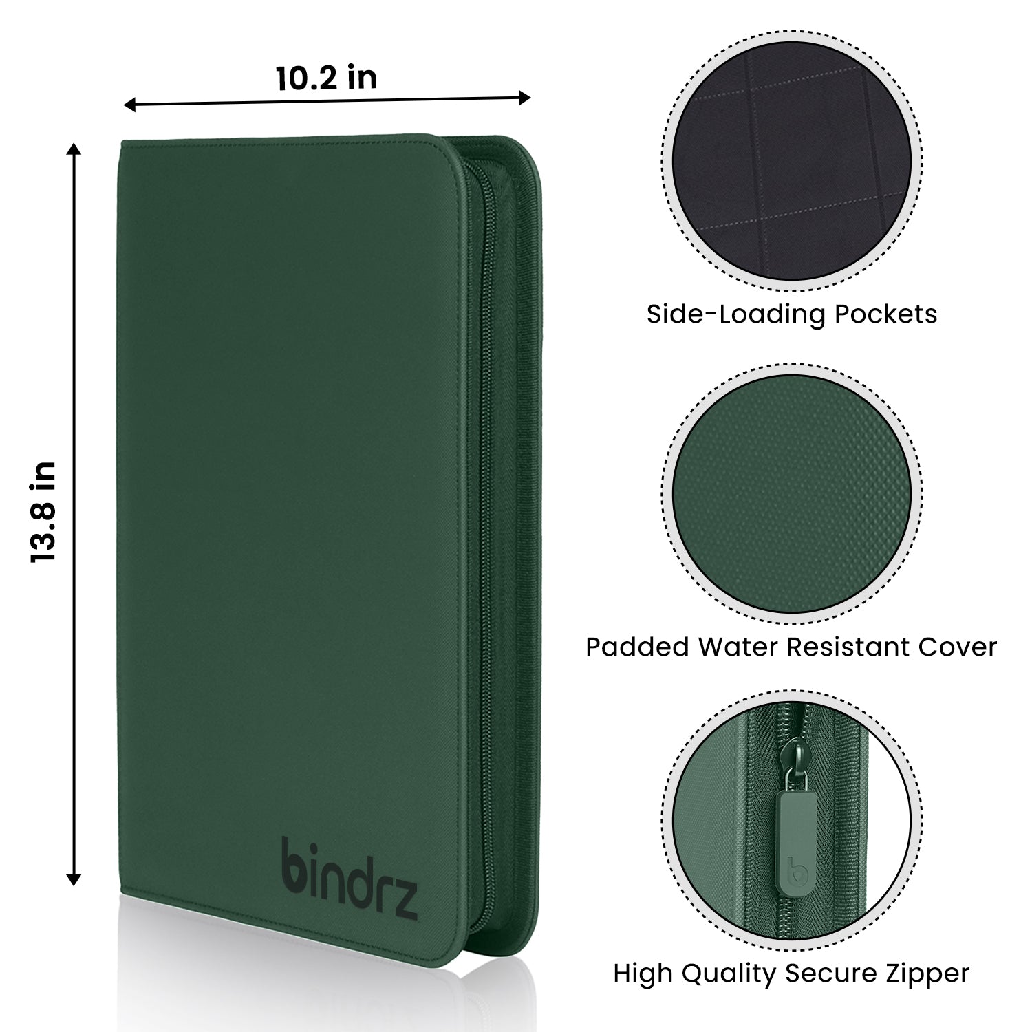 9-Pocket Zipper Binder with 360 Side-Loading Pockets bindrz 9-Pocket Zipper Binder with 360 Side-Loading Pockets bindrz